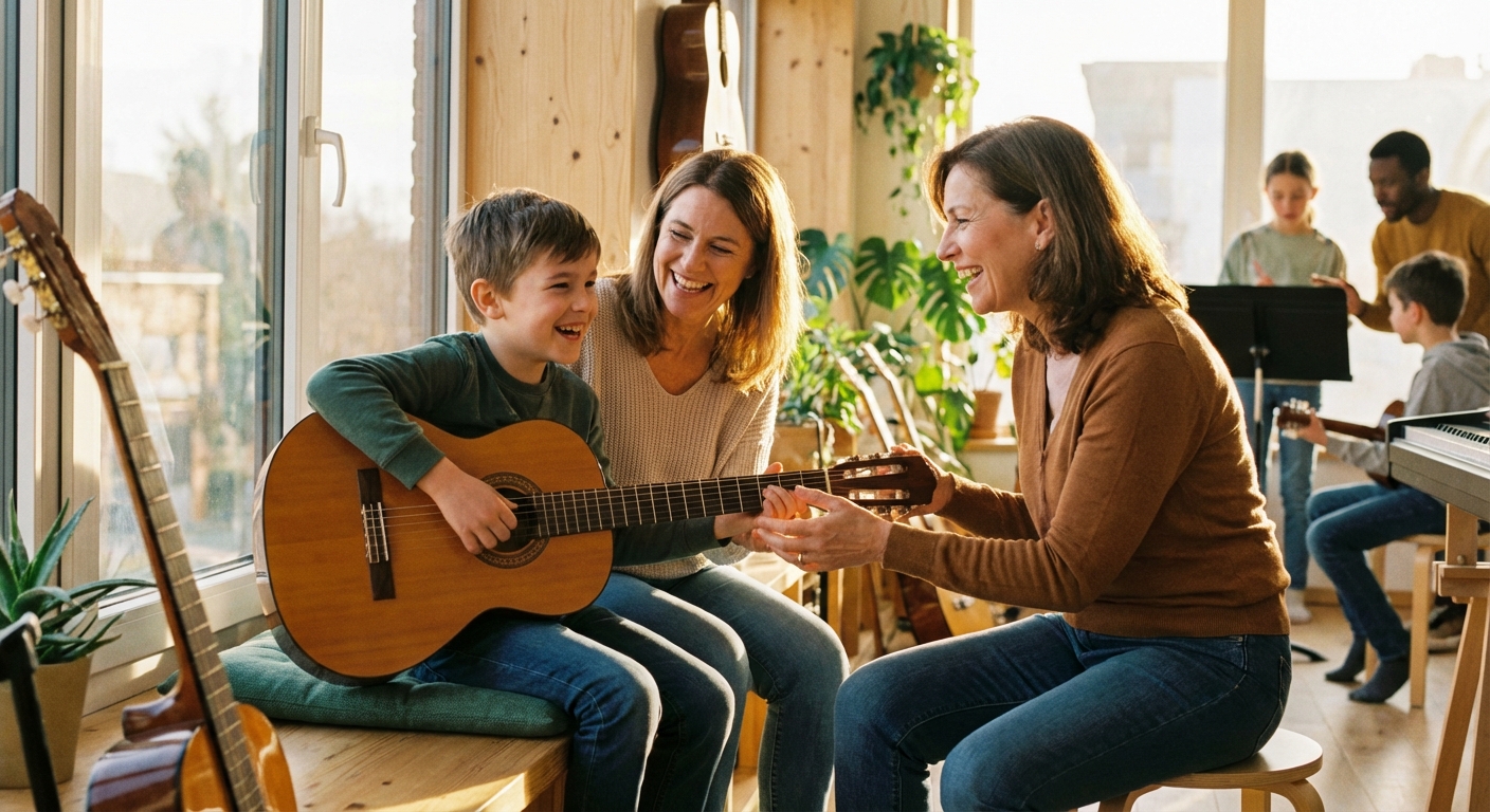 Professor e aluno de música